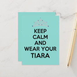 Behålla Lugn Bära din Tiara Firande Party Meddelande Vykort