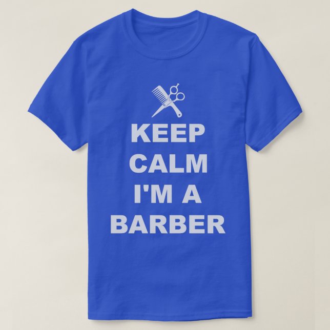 Behålla Lugn Barber Hair Cutter Scissors Salon Jo T Shirt (Design framsida)