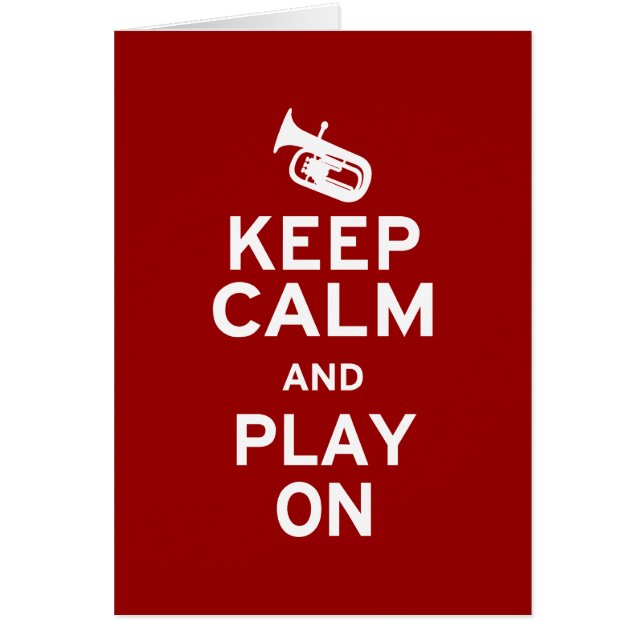 Behålla Lugn Baritone Hälsningskort (Framsidan)