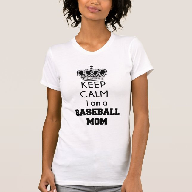Behålla lugn, baseball mamma tshirt t-shirt (Framsida)