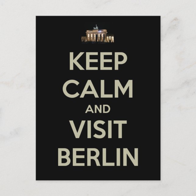 behålla lugn besök berlin vykort (Framsida)