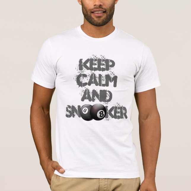 Behålla Lugn Billiards Bassäng Game Team Player T Shirt (Framsida)
