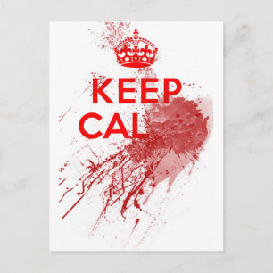 Behålla Lugn Bloody Zombie Vykort