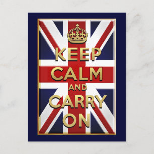 Behålla Lugn British flagga Vykort