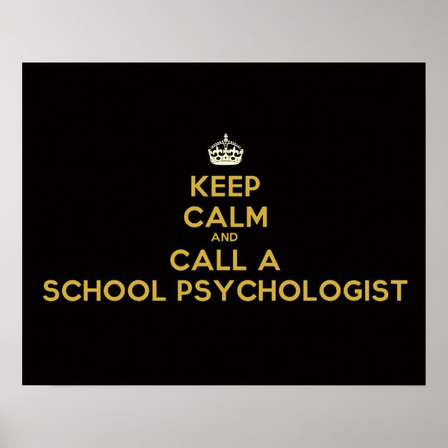 Behålla Lugn Call School Psycholog Poster (Framsidan)