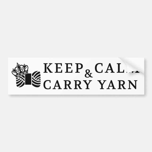 Behålla Lugn Carry Yarn/Crafts Bildekal (Framsidan)
