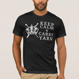 Behålla Lugn Carry Yarn ・ Krona Logotyp {Mörk} T-shirt