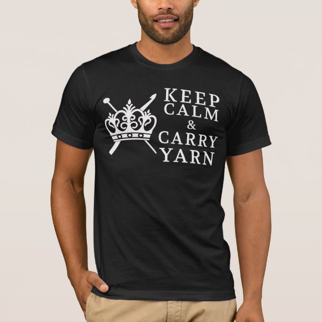 Behålla Lugn Carry Yarn ・ Krona Logotyp {Mörk} T-shirt (Framsida)