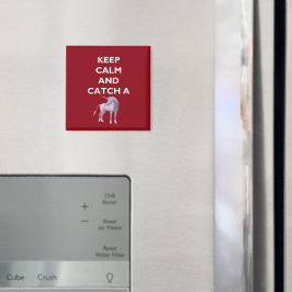 Behålla Lugn Catch a Unicorn White Font, Retro, ZK Magnet