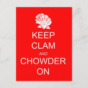 Behålla Lugn Clam Chowder-vykort Vykort