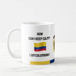 Behålla Lugn Colombia & Funny Text, Colombianska F Kaffemugg