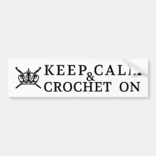 Behålla Lugn Crochet on jarn Crafts Bildekal