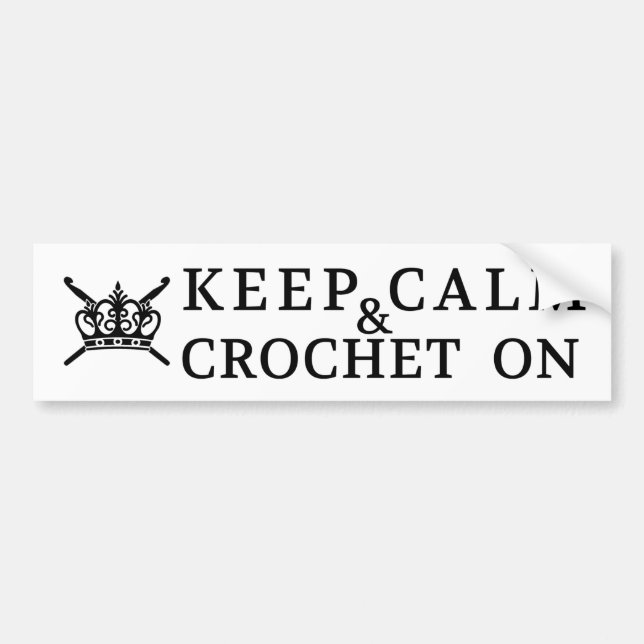 Behålla Lugn Crochet on jarn Crafts Bildekal (Framsidan)