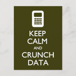 Behålla Lugn Crunch-vykort för data Vykort