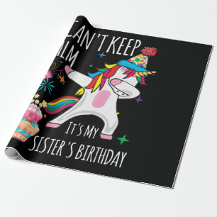 Behålla Lugn Det är min systers födelsedag Unicorn Presentpapper