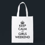 Behålla lugn, det är tjejer helg lustiga shopping  återanvändbar påse<br><div class="desc">Behålla lugn... Det är tjejer i helg som är roliga, återanvändbara shopping bag. Roligt behålla lugn och fortsätt med mempåse för bachelorette party, möhippa, helg semester resa, bröllop, brud och brudtärnor, dam natt, bröllop etc. Gör ett eget sött citat med hjälp av den här mallen. Modern behålla lugn typografitext med...</div>