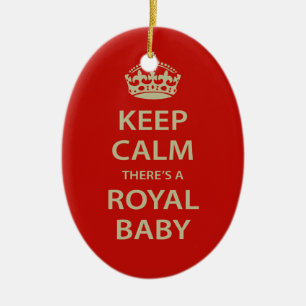 Behålla Lugn Det finns ett Royal Baby Julgransprydnad Keramik