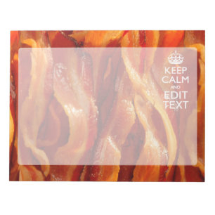 Behålla Lugn Din text om Sizzling Bacon Anteckningsblock