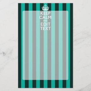 Behålla Lugn Din text om Turquise Rand Decor Brevpapper