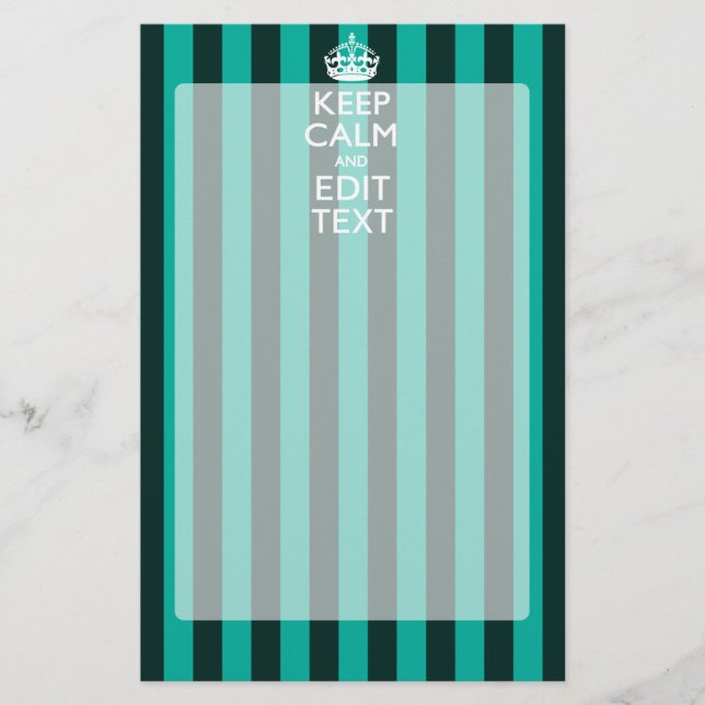 Behålla Lugn Din text om Turquise Rand Decor Brevpapper (Framsida)