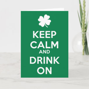 Behålla Lugn Drick på Shamrock-St patricks day Kort