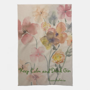 Behålla Lugn Drink Gin Kitchen Towel Kökshandduk