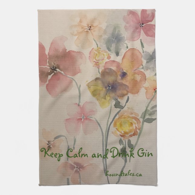 Behålla Lugn Drink Gin Kitchen Towel Kökshandduk (Vertikal)