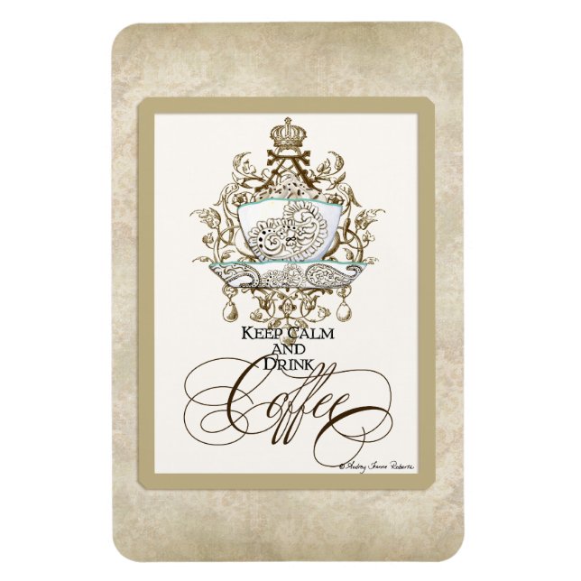 Behålla Lugn & Drink-kaffe - Köksdekormagnet Magnet (Vertikal)