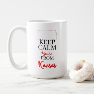Behålla Lugn Du är från Kansas Kaffemugg