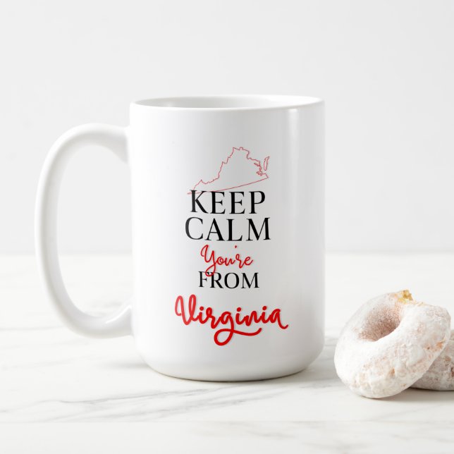 Behålla Lugn Du är från Virginia Kaffemugg (Med munk)