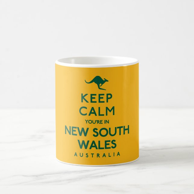 Behålla Lugn Du är i New South Wales Australian Kaffemugg (Center)