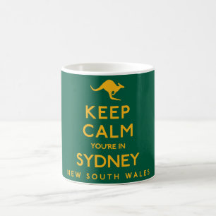 Behålla Lugn Du är i Sydney! Kaffemugg