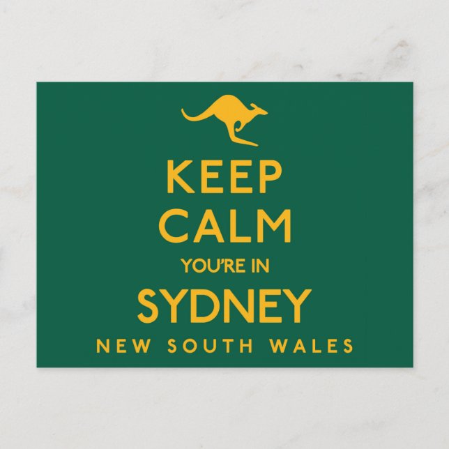 Behålla Lugn Du är i Sydney! Vykort (Framsida)