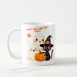 Behålla Lugn & Eat Candy-Halloween Kaffemugg