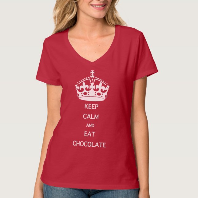 BEHÅLLA LUGN EAT CHOCOLATE TEE SHIRT (Framsida)
