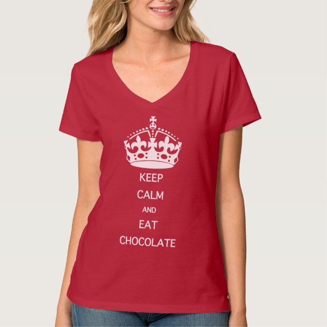 BEHÅLLA LUGN EAT CHOCOLATE TEE SHIRT (Framsida)
