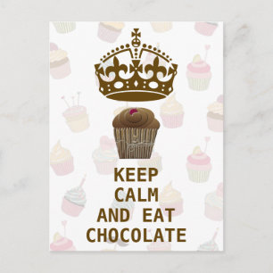 BEHÅLLA LUGN EAT CHOCOLATE VYKORT