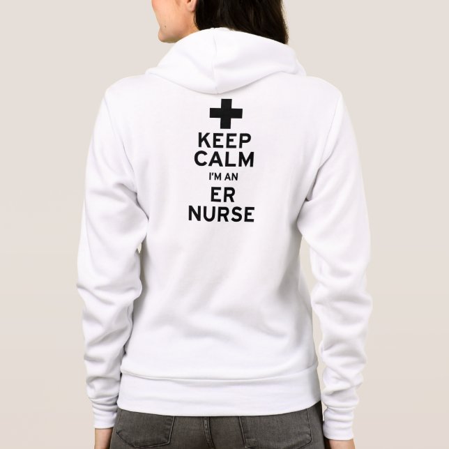 Behålla Lugn ER sjuksköterska T-shirt (Baksida)