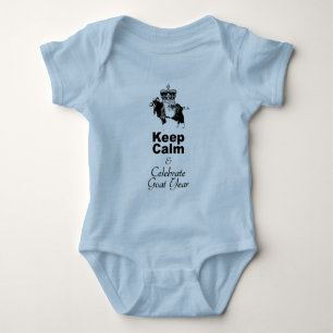 Behålla Lugn Firar Goat Year Baby blue Bodykosten T Shirt