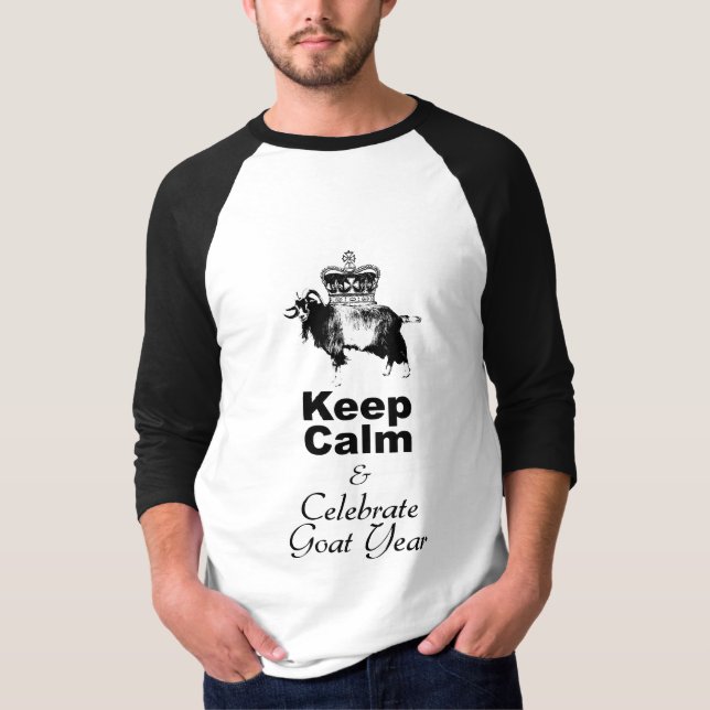 Behålla Lugn Firar Goat Year Birthday Manar Shirt T (Framsida)