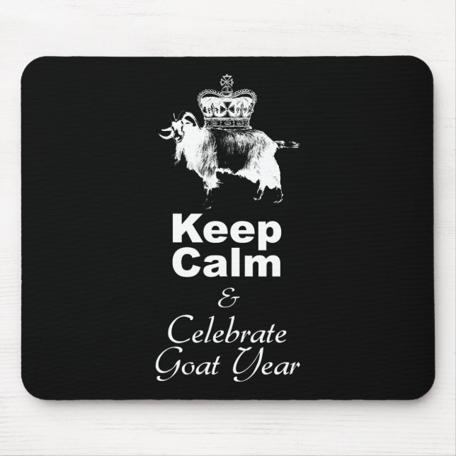 Behålla Lugn Firar Goat Year Black Mouse Pad Musmatta (Framsidan)