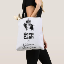 Behålla Lugn Firar Goat Year White Tote Bag