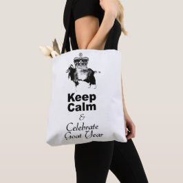 Behålla Lugn Firar Goat Year White Tote Bag Tygkasse