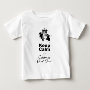 Behålla Lugn Firate Goat Year baby White T-shirt