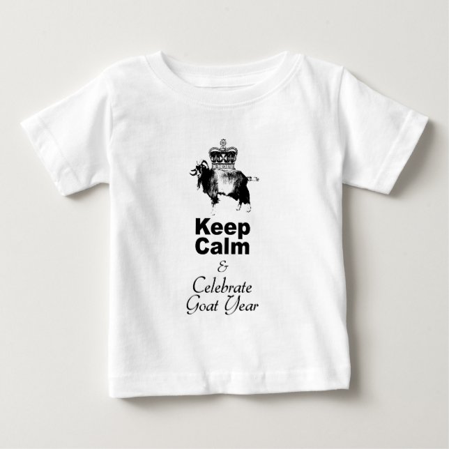 Behålla Lugn Firate Goat Year baby White T-shirt (Framsida)