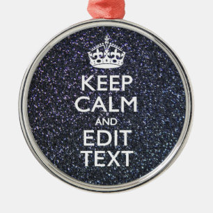 Behålla Lugn för din text om Midnight Stil Julgransprydnad Metall