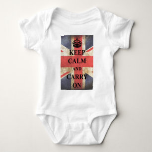 Behålla Lugn fortsätter på brittisk Flagga Tee Shirt