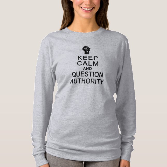 BEHÅLLA LUGN & FRÅGEMYNDIGHET, välj stil T-shirt (Framsida)