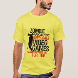 Behålla Lugn Funny Gamers T-shirt Zombie Apocalyps