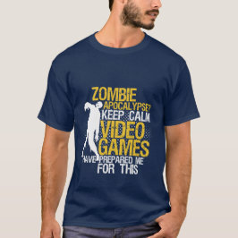 Behålla Lugn Funny Gaming T-shirt Zombie Apocalyps